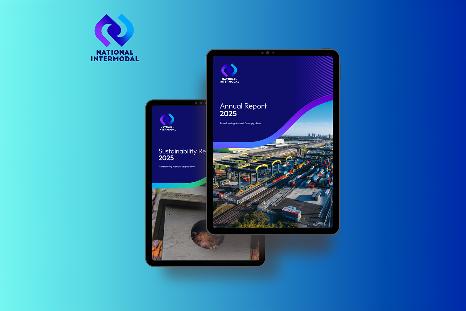 Tablet-Mockup-Delivering-Progress Tablets with Annual and Sustainability Reports