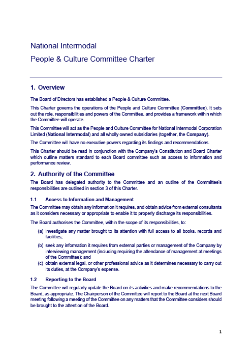 People and Culture Committee Charter 19 June 2026 Cover